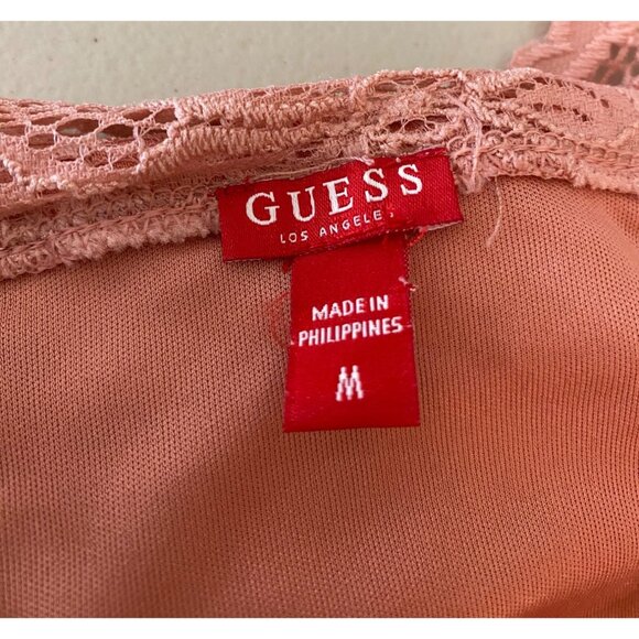 Guess Lace Off-Shoulder Dress Pink Medium - Picture 6 of 13